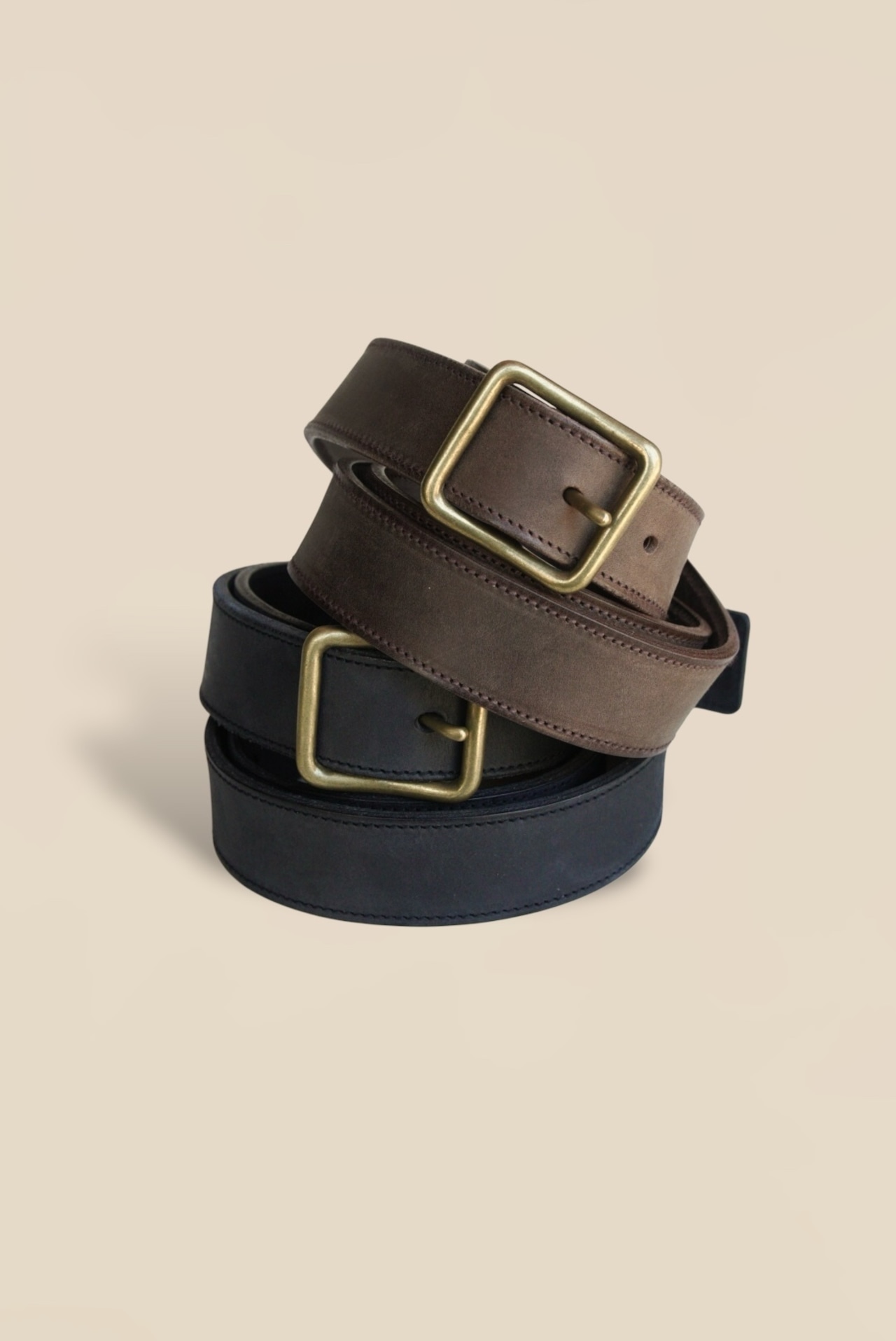 Square buckle belt - brass