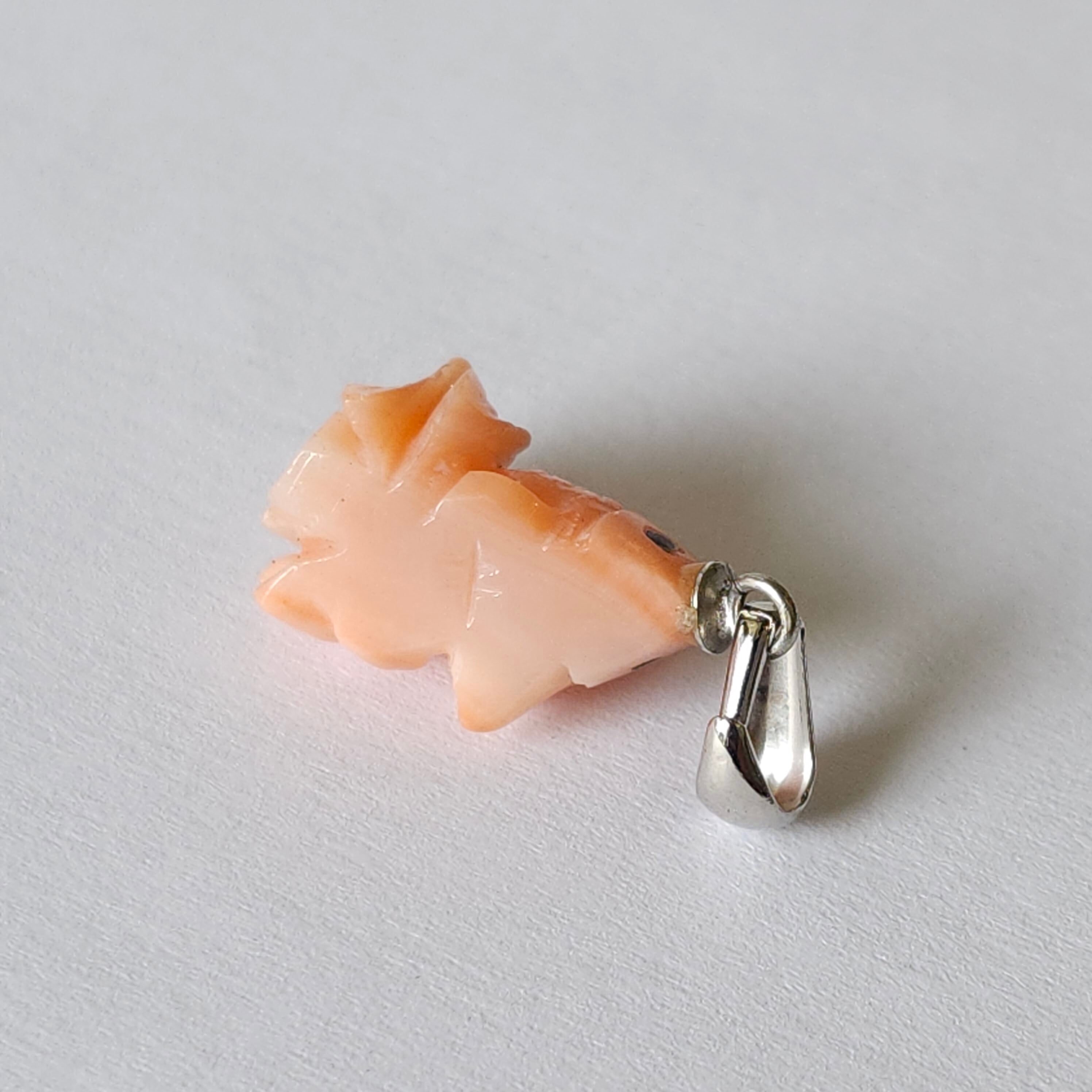 金魚(珊瑚彫刻)ペンダント 092 | 清岡珊瑚店