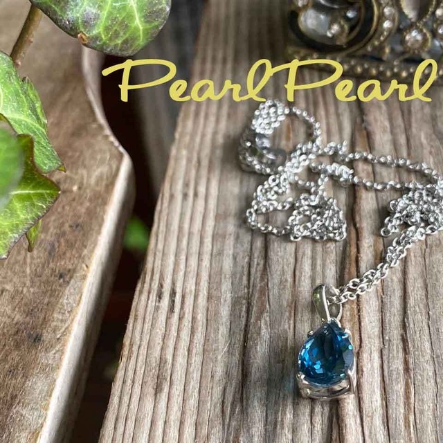 人気のロンドンブルートパーズペンダントTOPネックレス