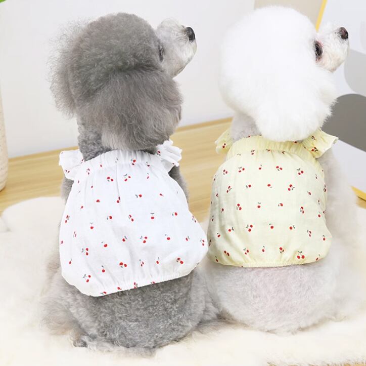ドッグ 犬 ドッグウェア 室内着 フリル チェリー かわいい きれいめ シンプル カジュアル 上品 おしゃれ レトロ エキゾチック 主役級 存在感 ラブリー キュート ベーシック シンプル 春 夏 女の子 スクール デート お出かけ 旅行 海 プール 公園 休日 バカンス ガーデン レストラン ショッピング 記念日 お花見 カフェ 朝 散歩 ウォーキング 室内 プチプラ 普段使い 清楚 トレンド 流行 インスタ映え 定番 S M L XL 2XL 白 ホワイト イエロー ブルー