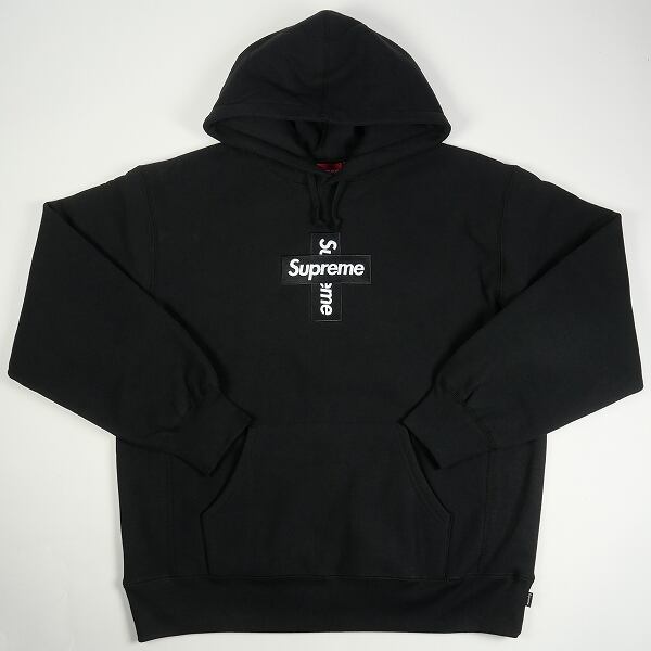 Supreme box logo cross hooded シュプリーム 黒