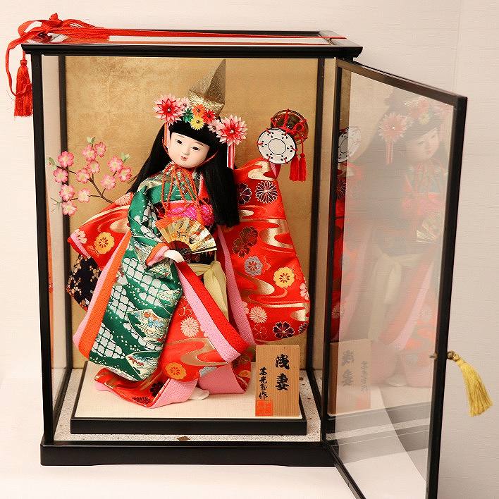 茜光玉・日本人形・浅妻・ケース付・No.170903-02・梱包サイズ140