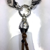 LEATHER NECKLACE 2 BEADS [SKULL & WOLVES] / スカル＆ウルヴスレザーネックレス