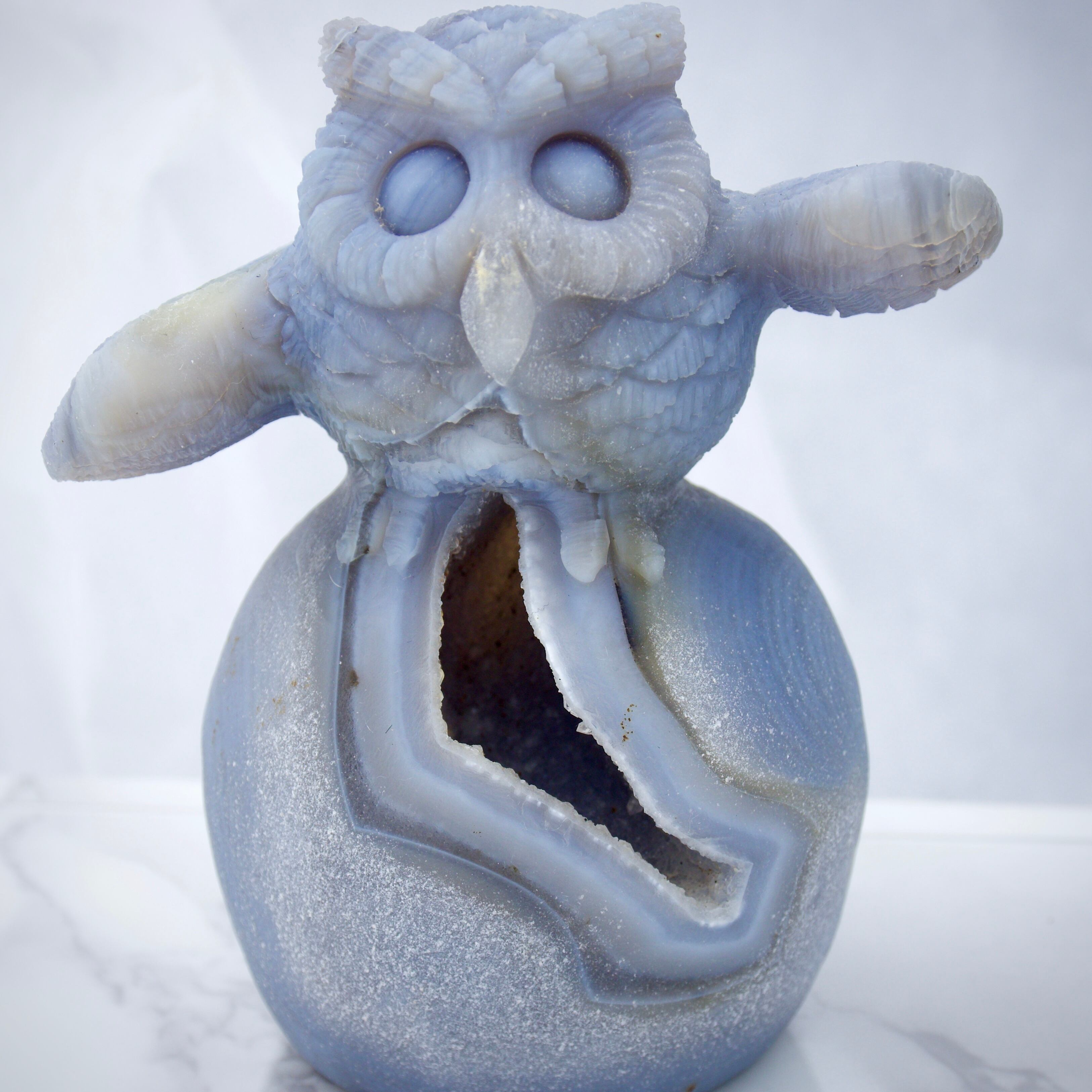 【宝石彫刻】アゲート（ジオード）・フクロウ 宝石彫刻】アゲート（ジオード）・フクロウ | SHIDA's FACTORY