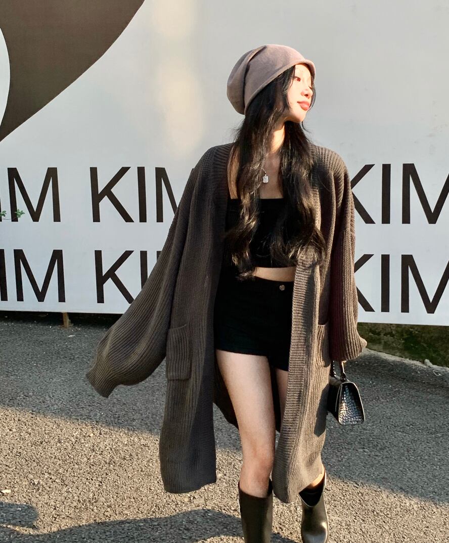 スタイルニットセーター カーディガンジャケット オータムウィンター 秋物 冬物 ブラックストロベリース55057751853