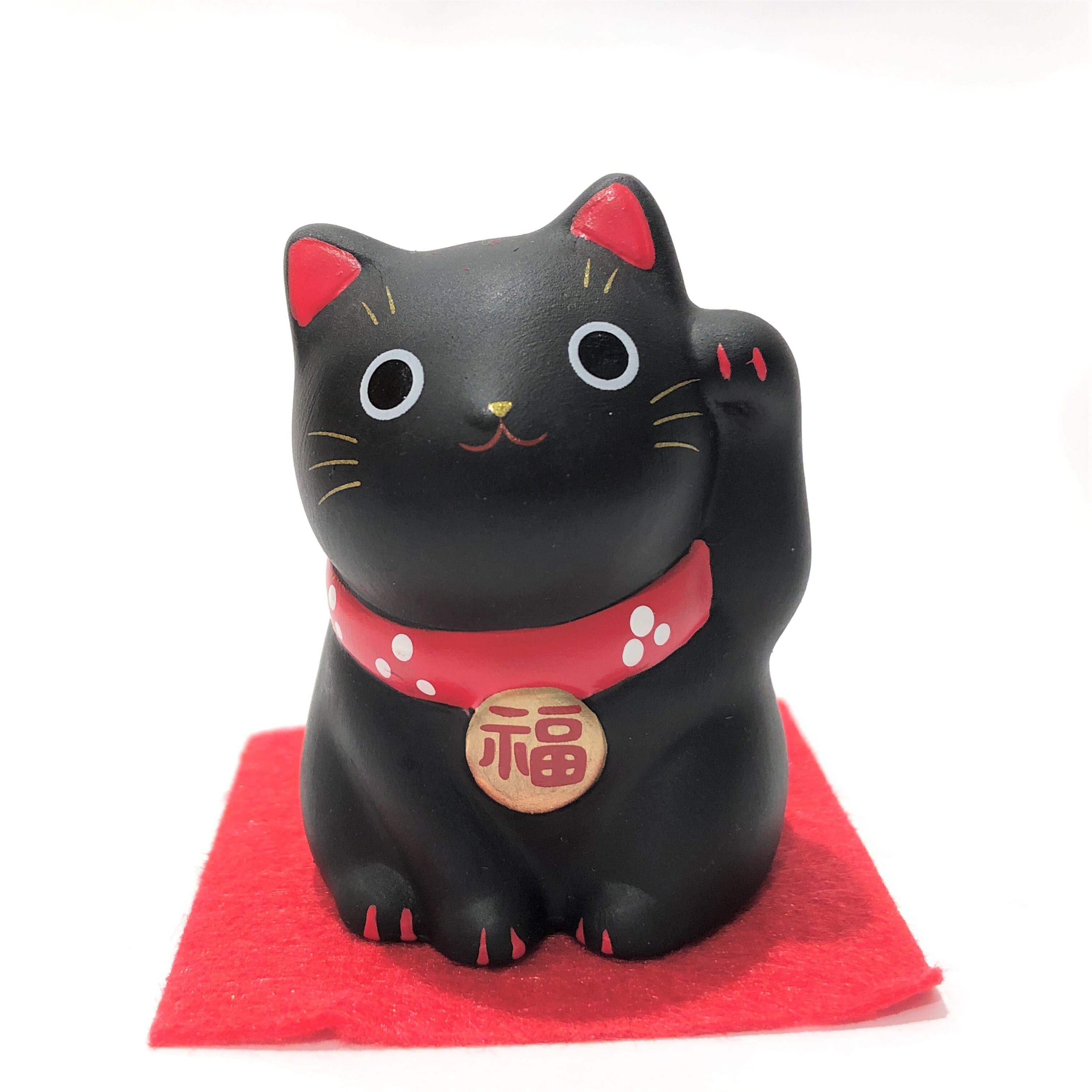 錦彩福おいで招き猫 黒猫 家内安全 神田明神文化交流館 Edocco Shop Ikiiki