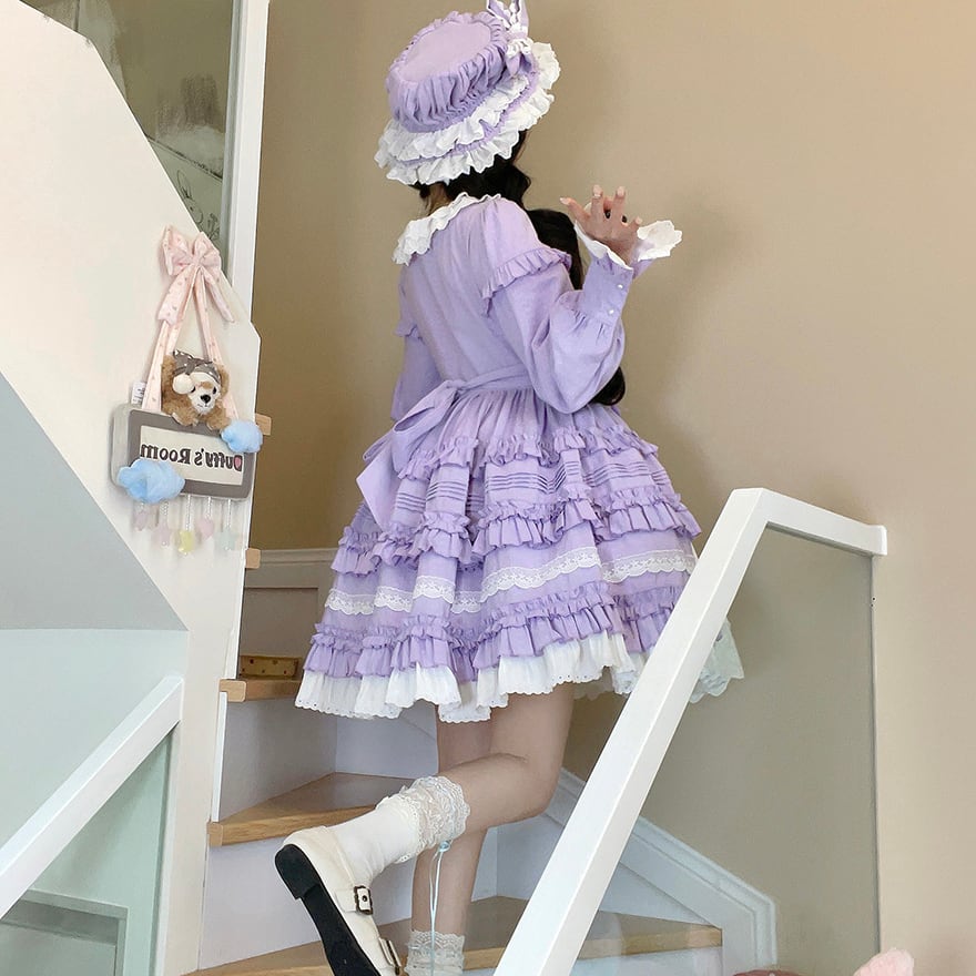 ゴスロリ好きに】ドールゴシック ロリータワンピース フリル重ね