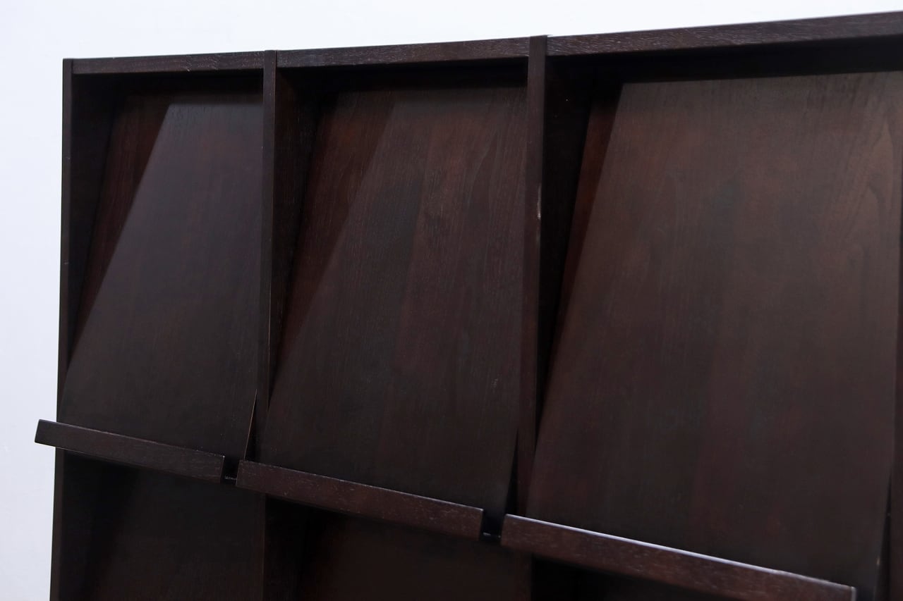 商談中 タモ材 フラップ キャビネット マガジン レコードラック サイド