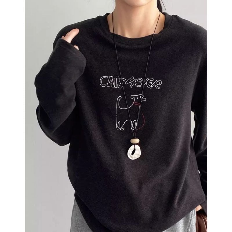 裏起毛ドッグプリントプルオーバー 202253