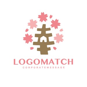桜舞う「幸」と住まいのロゴ