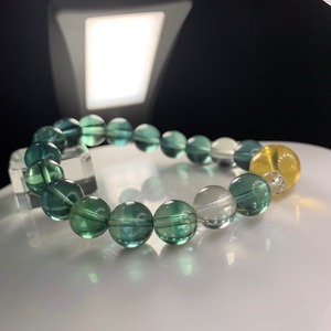 イエロー×グリーンフローライト✩デザインブレスレット