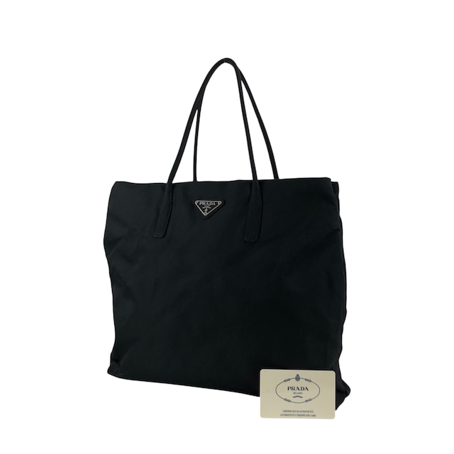 PRADA プラダ ハンドバッグ ブラック トライアングルロゴ ナイロン トートバッグ vintage ヴィンテージ オールド 6skxyh