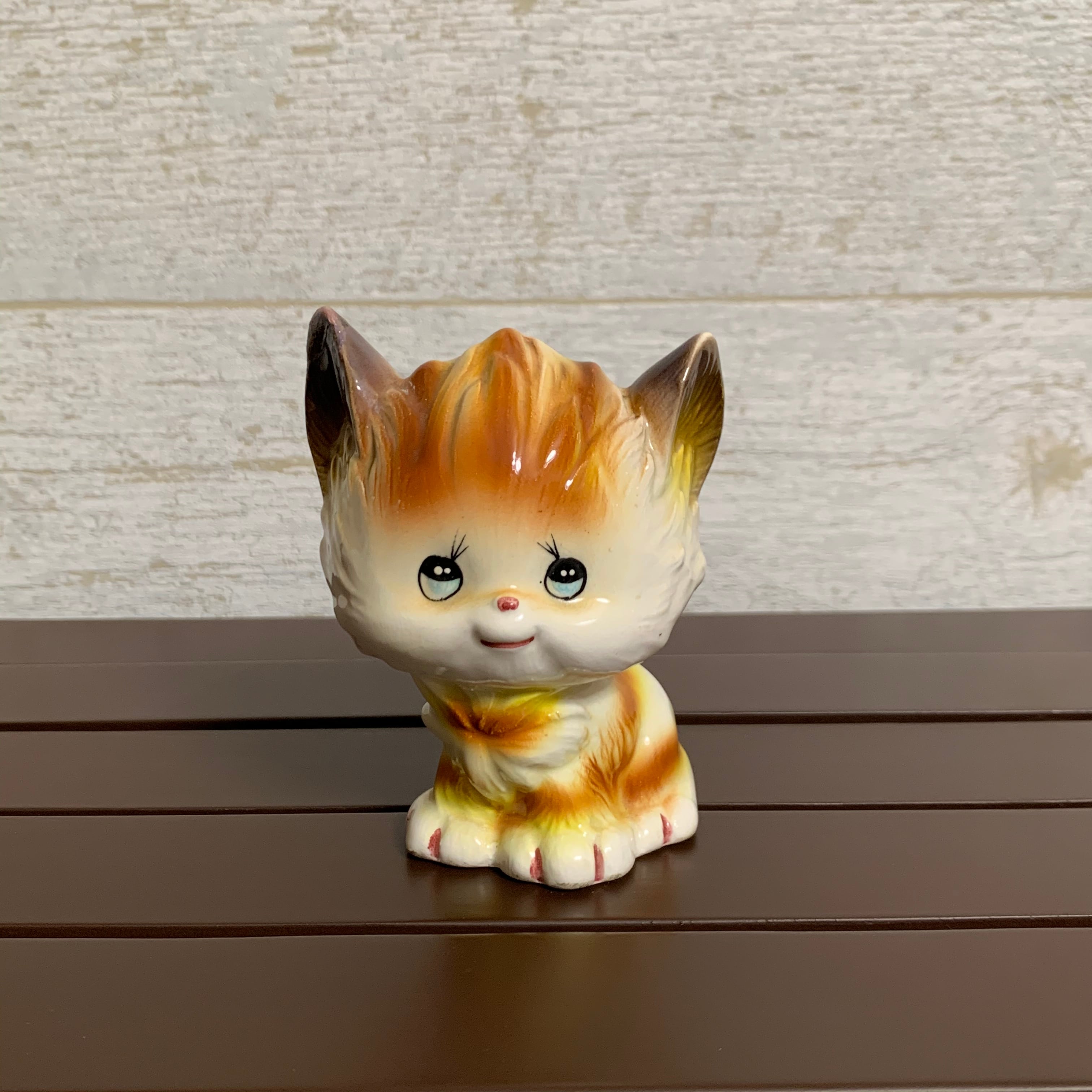 昭和レトロ 内藤ルネ 貯金箱 陶器製（癒やしの空間を演出♪ 猫の 