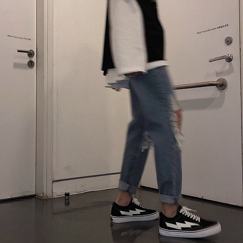 全1色 デニム パンツ ストレート カジュアル 無地 おしゃれ