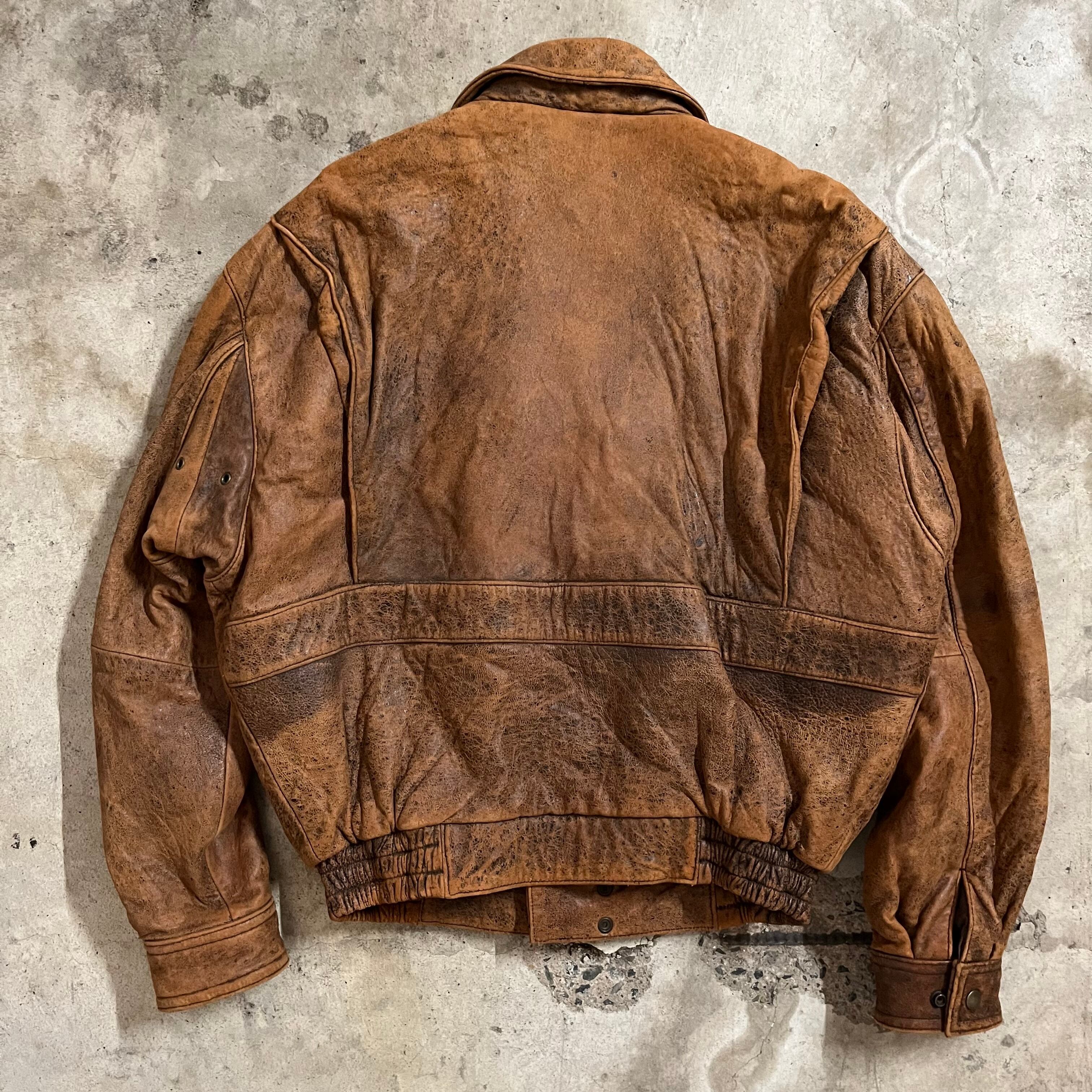 US_army〗80's made in USA G-1 short lamb leather flight jacket/80 ...