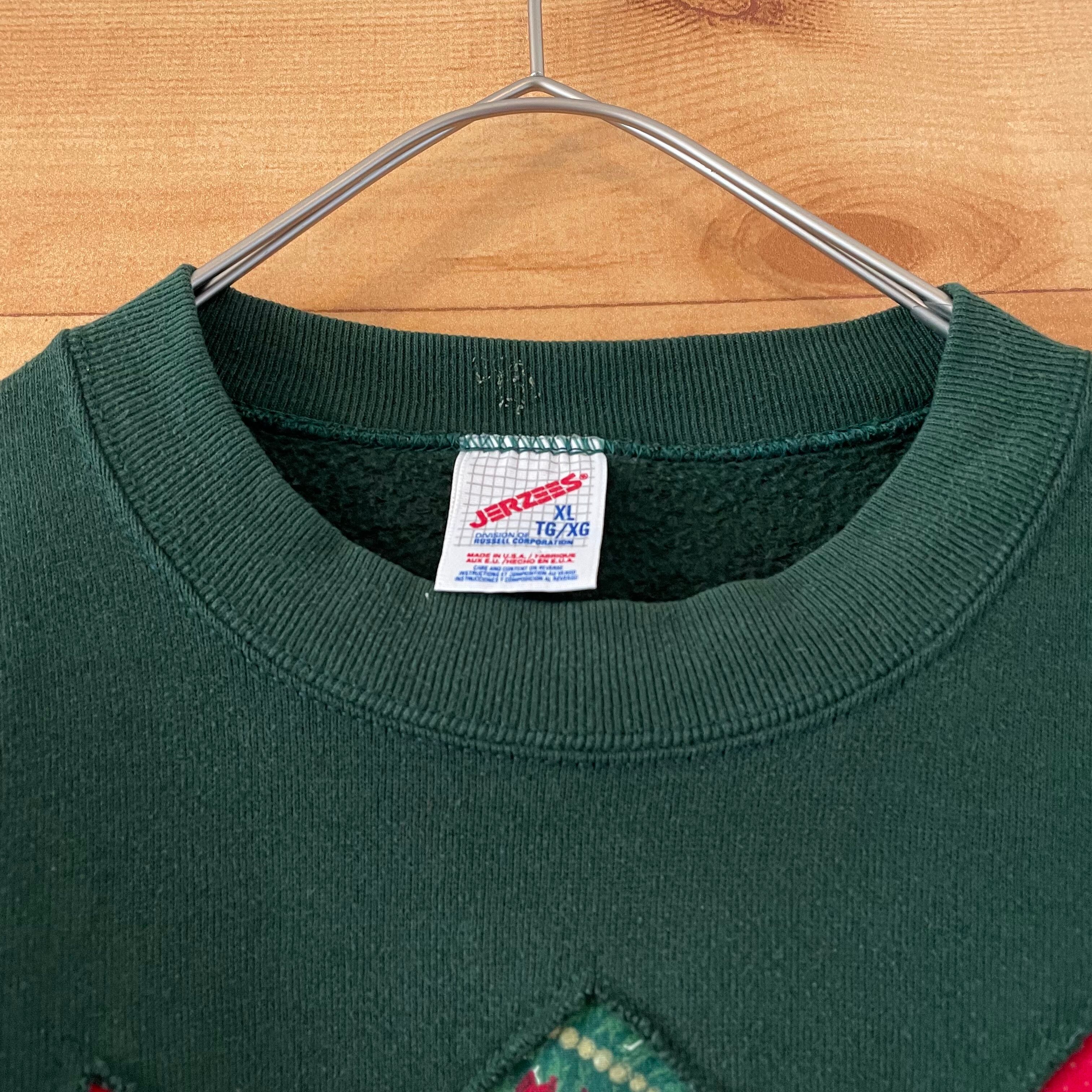 JERZEES】80s USA製 立体 刺繍 スウェット トレーナー レディース XL 