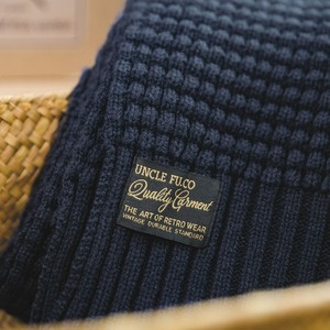 Knitted Square Pattern Scarf / ニット スクエア パターン スカーフ マフラー