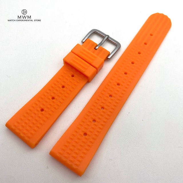 ヴィンテージ ワッフル(地獄の黙示録：マーティン・シーン着) 復刻ラバーベルト オレンジ 20mm 腕時計ベルト