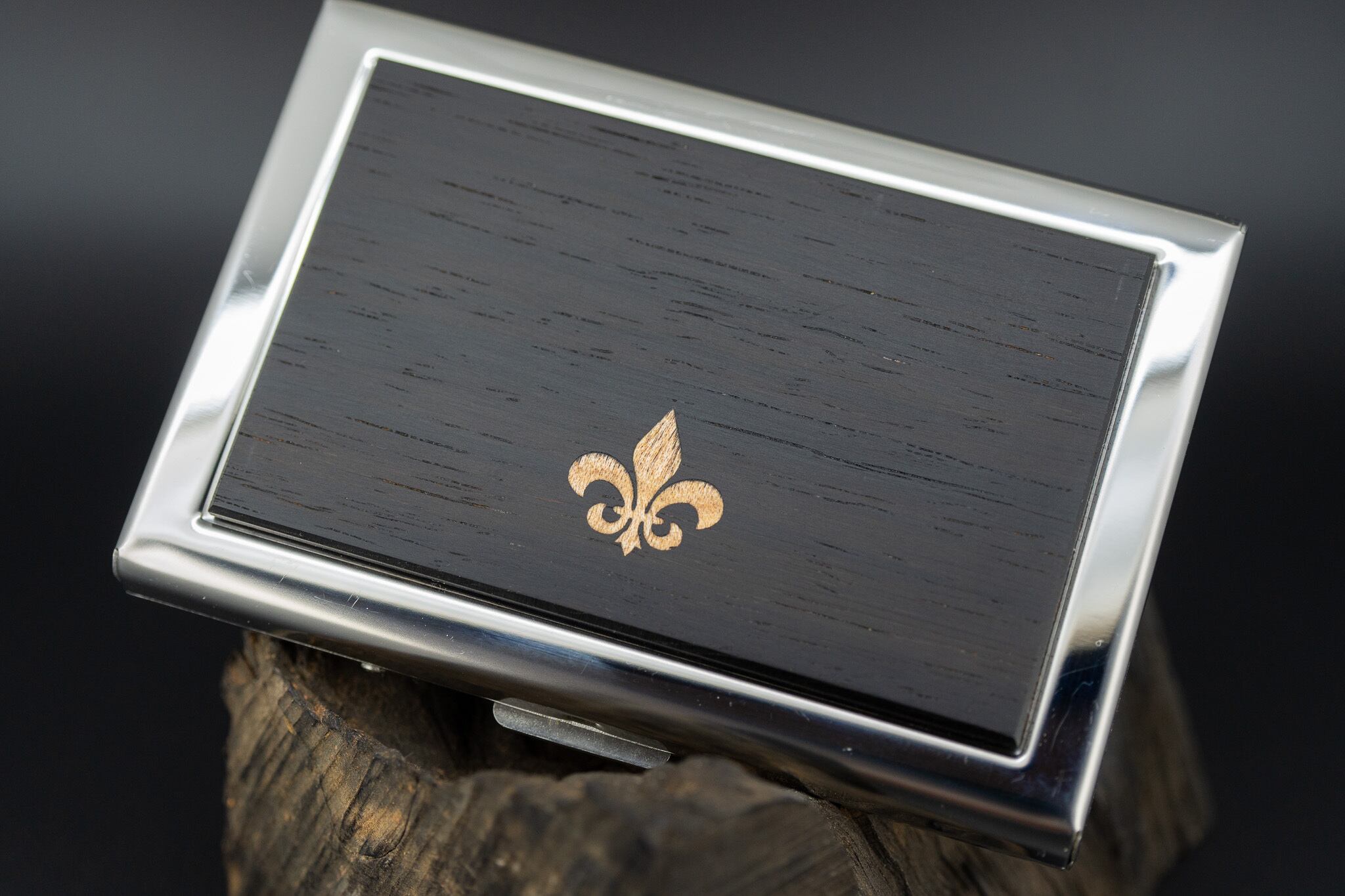 ※【音楽業界屈指の銘木】 ハカランダ カードケース silver フルールドリス