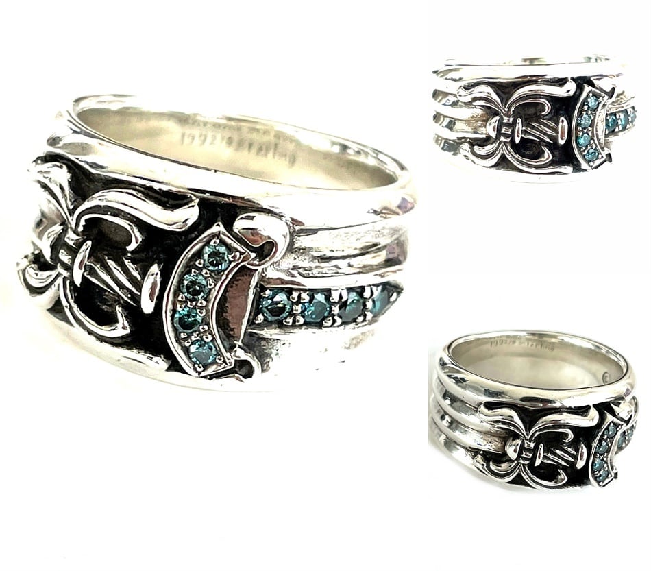 CHROME HEARTS クロムハーツ ダガー リング with アクアマリン CHROME HEARTS クロムハーツ ダガー リング with アクアマリン
