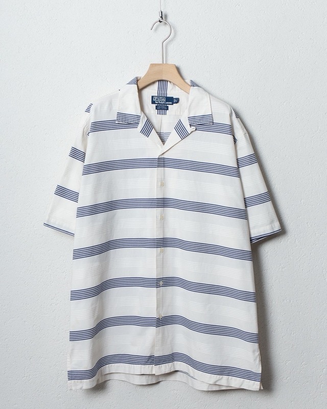 "Polo by Ralph Lauren" open collar striped cotton / shirt MODEL : CALDWELL