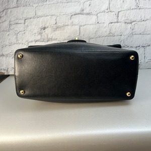 CHANEL シャネル ココマーク マトラッセ トップハンドル レザー ショルダーバッグ ブラック A-9822