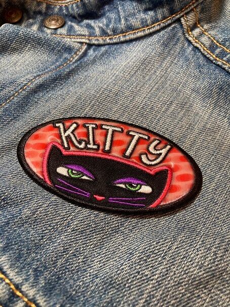 アメリカン ワッペン キティ 黒猫 アップリケ・パッチ FD2148