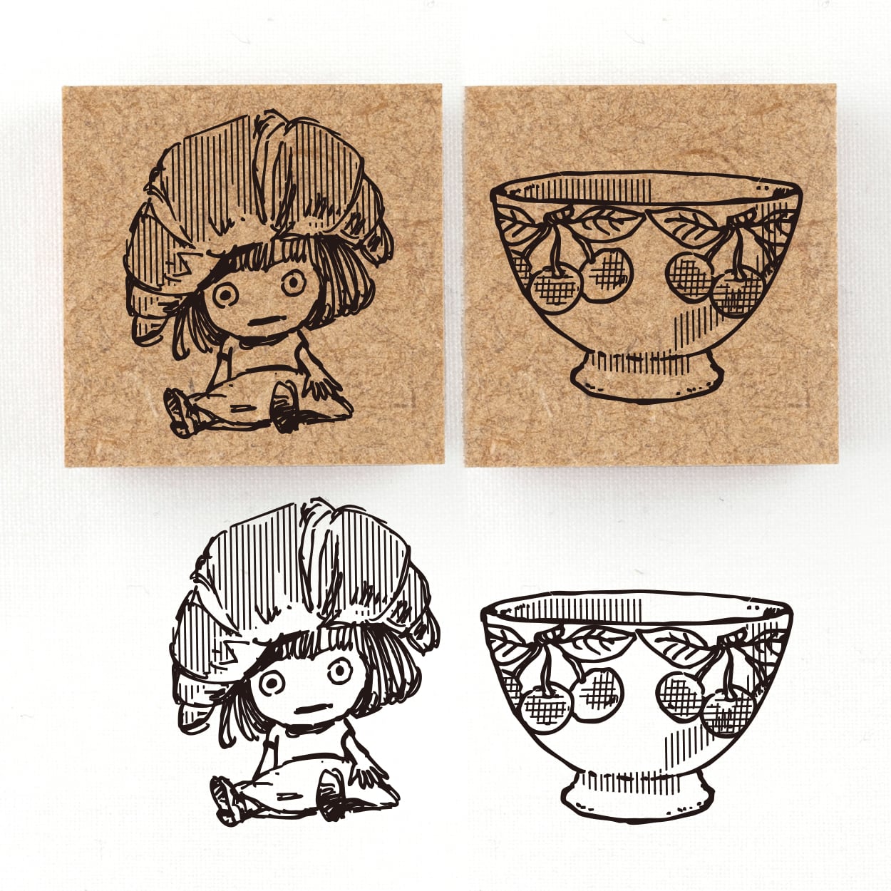 『カクロワッサンの精霊メル・クロワッサン』 物に宿る精霊オブジャニマ達のスタンプ スイーツの精霊シリーズ　30mm