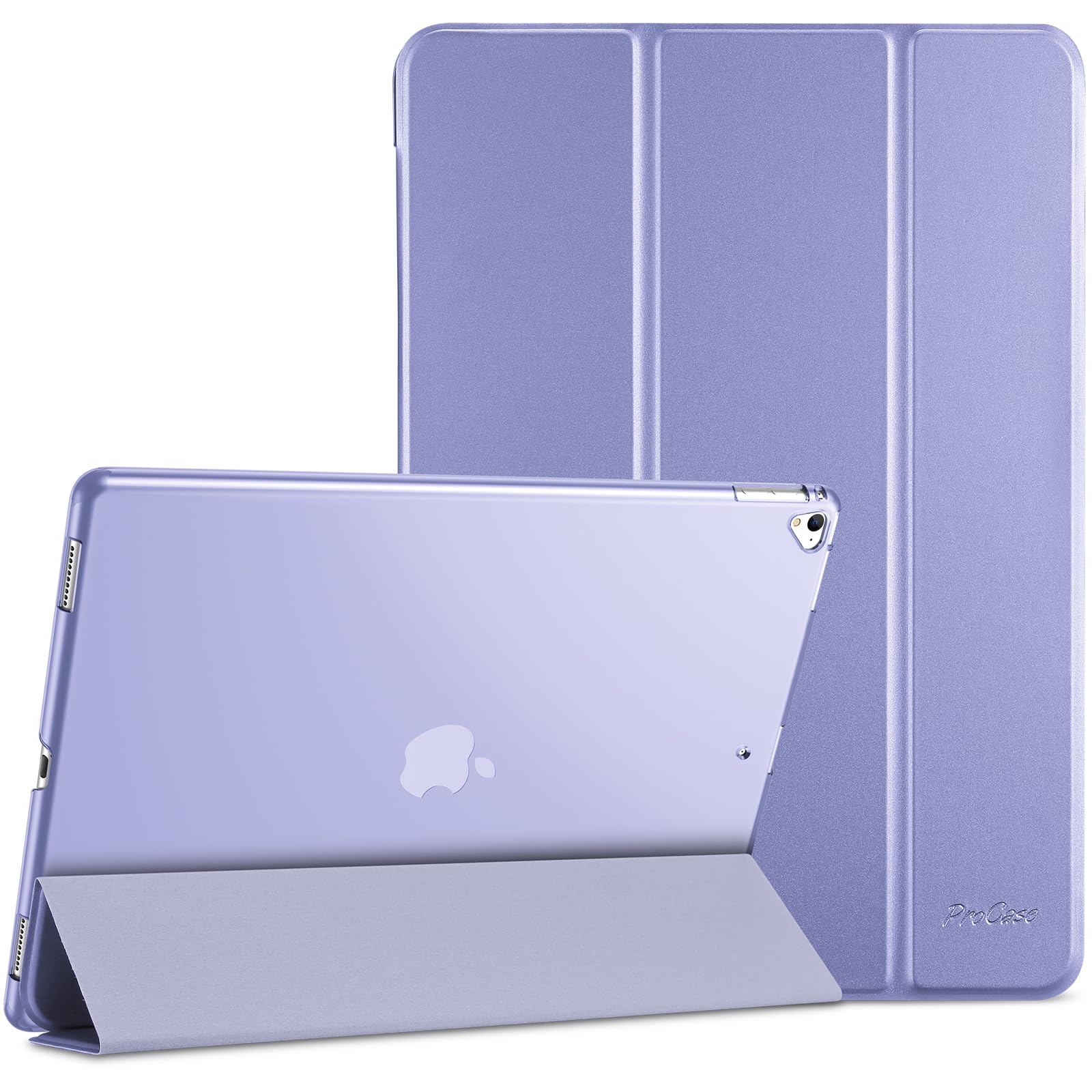 ProCase iPad Pro 12.9"ケース 第2世代 (2017) / 第1世代 (2015) 用 スマート 超スリム 軽量 スタンド 保護ケース 半透明フロスト バックカバー 適用機種:iPad Pro 12.9" 2世代 2017 / 1世代 2015 - ライトパープル