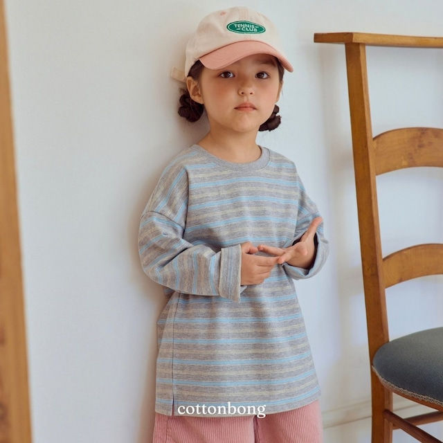 《予約》送料無料【cottonbong】Mix Border T-shirt