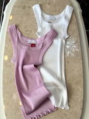 Mara Tank Top リブタンクトップ ホワイト madiva