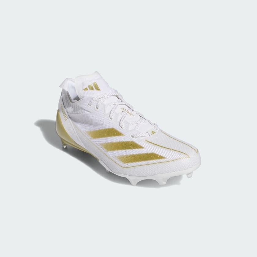アメフト　スパイク　アディゼロ　28センチ　ADIZERO　白　ゴールド 28cm】Adizero Electric ホワイト・ゴールド アメフト スパイク | END