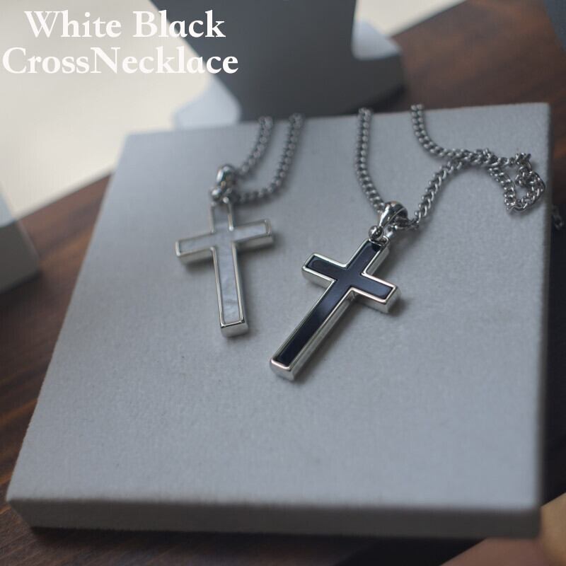 ネックレス　シルバー　メンズ　レディース　ブラック　クロス　十字架