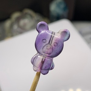 6貫通穴・くまさんフローライトビーズ