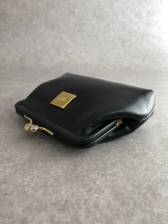 CELINE セリーヌ 財布 ブラック ロゴプレート レザー がま口 コインケース vintage ヴィンテージ オールド z4abfu