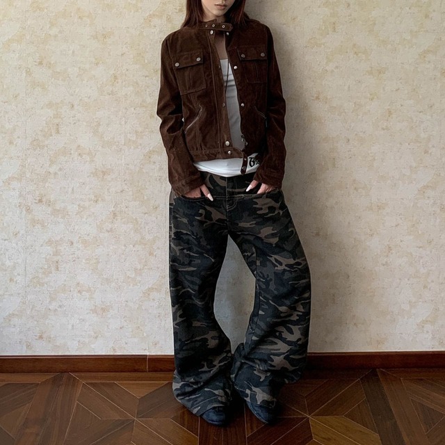 カモフラルーズフィットフルレングスカーゴパンツ 1col   R01819