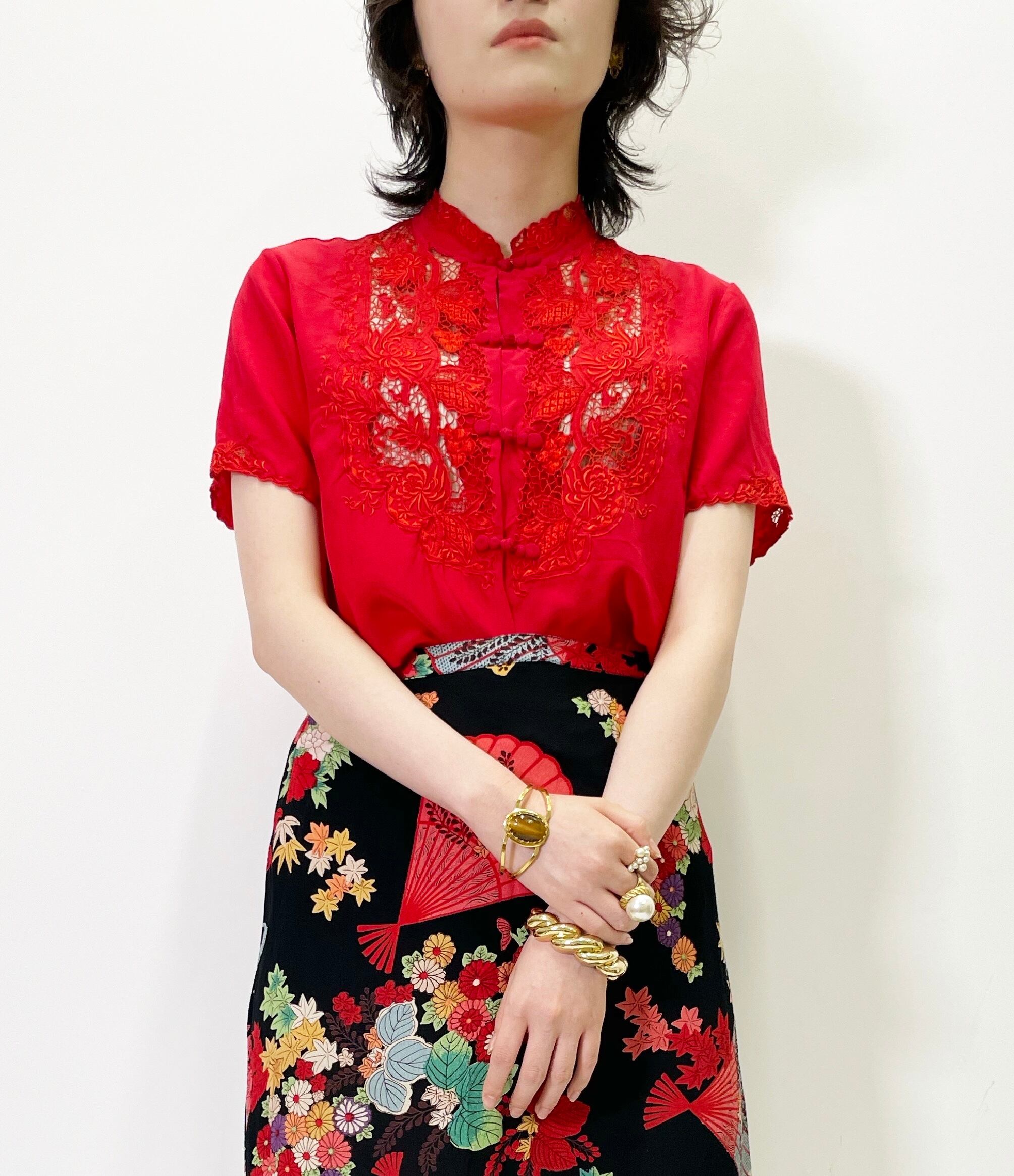 vintage china blouse