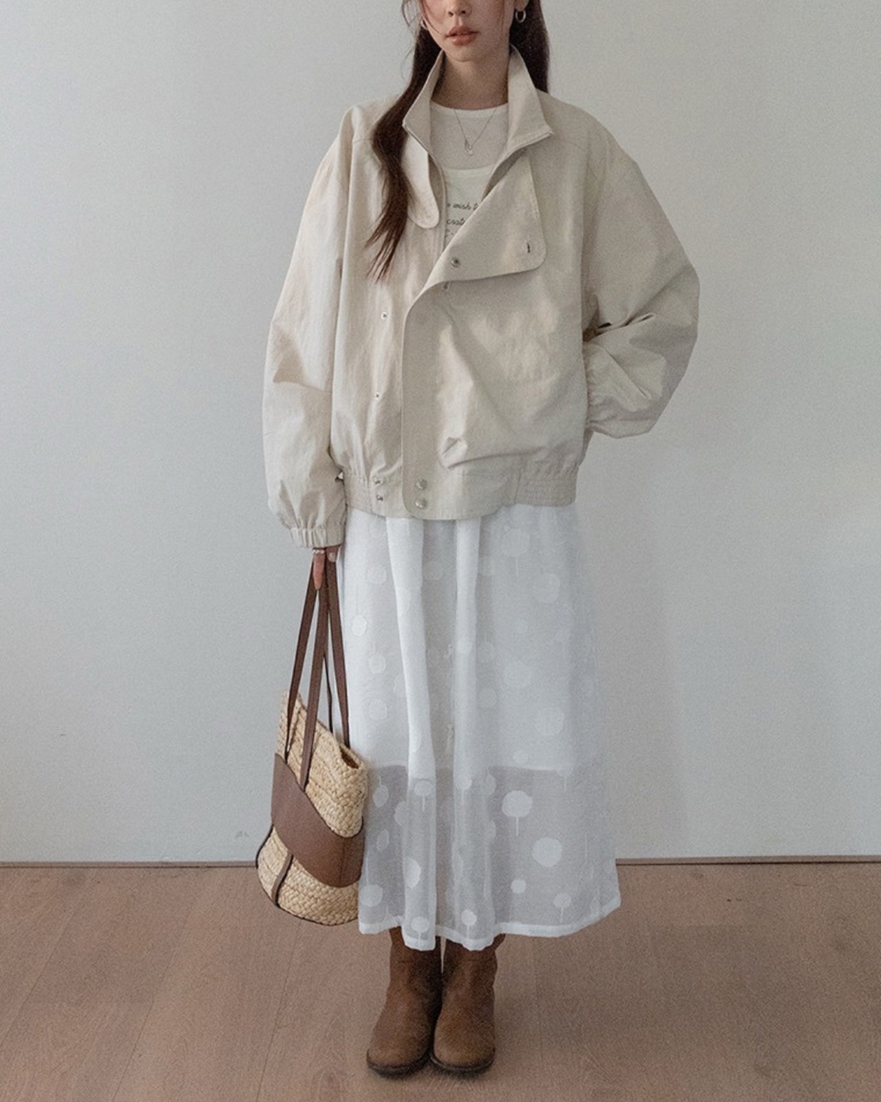 Open Color Long Sleeve Oversized Jacket    L0024