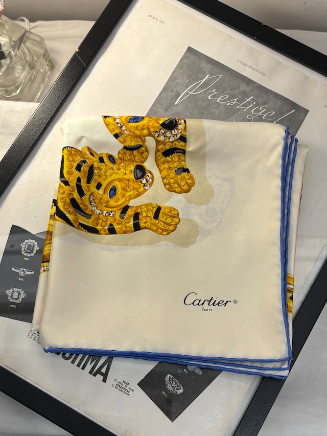Cartier / vintage panther motif scarf.