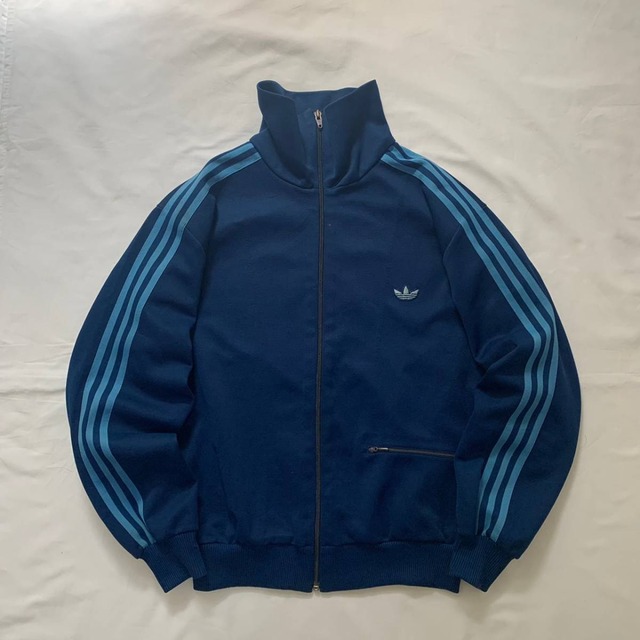 70s　70年代　デサント社製　西ドイツ　 adidas アディダス　トラックジャケット　ジャージ　ネイビー　商品番号320