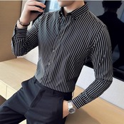 wrinkle striped shirt 00108
