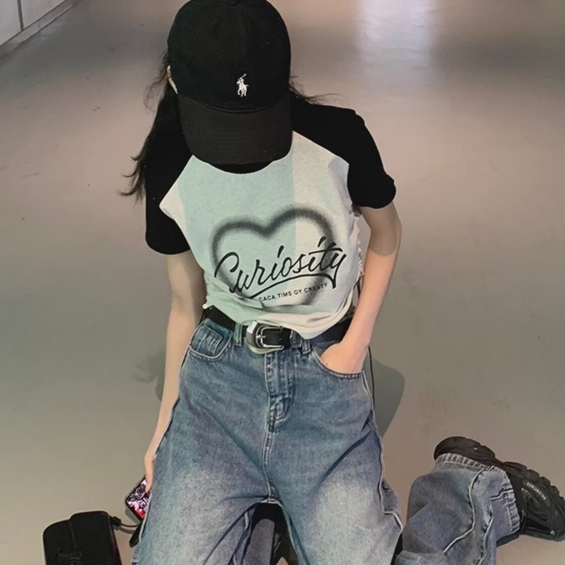 トップス Tシャツ 袖あり 半袖 ラグラン 伸縮性 プルオーバー かわいい 