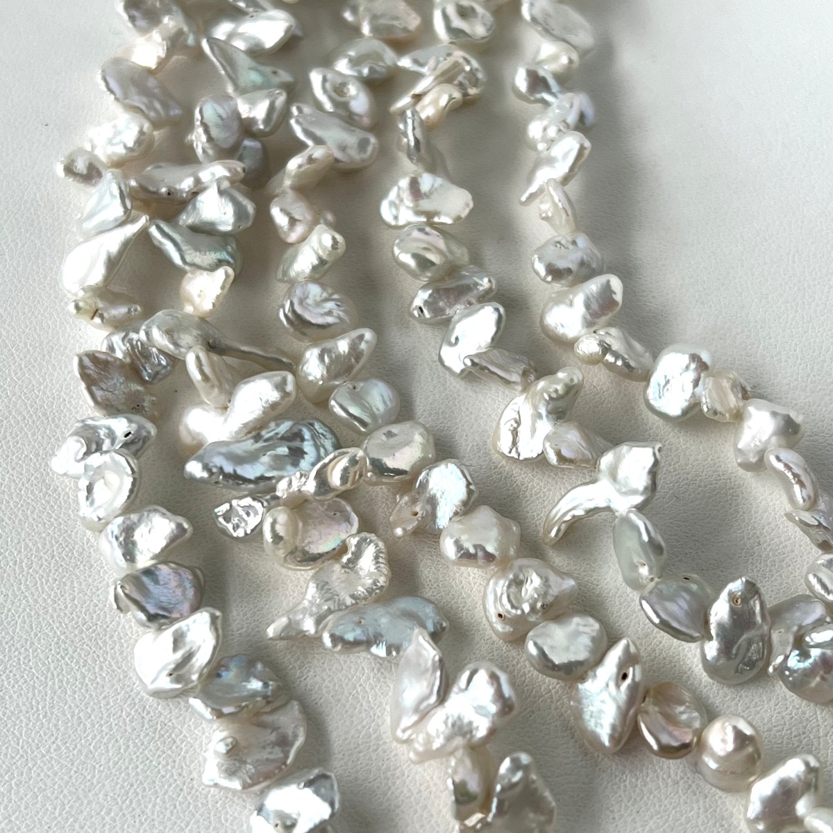 ケシ風淡水パール ホワイト 横穴 1連 | Node Jewelry