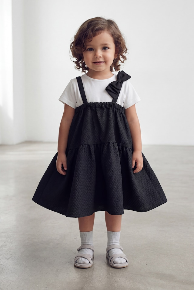 RIBBON TEE BLACK 1Y-11Y