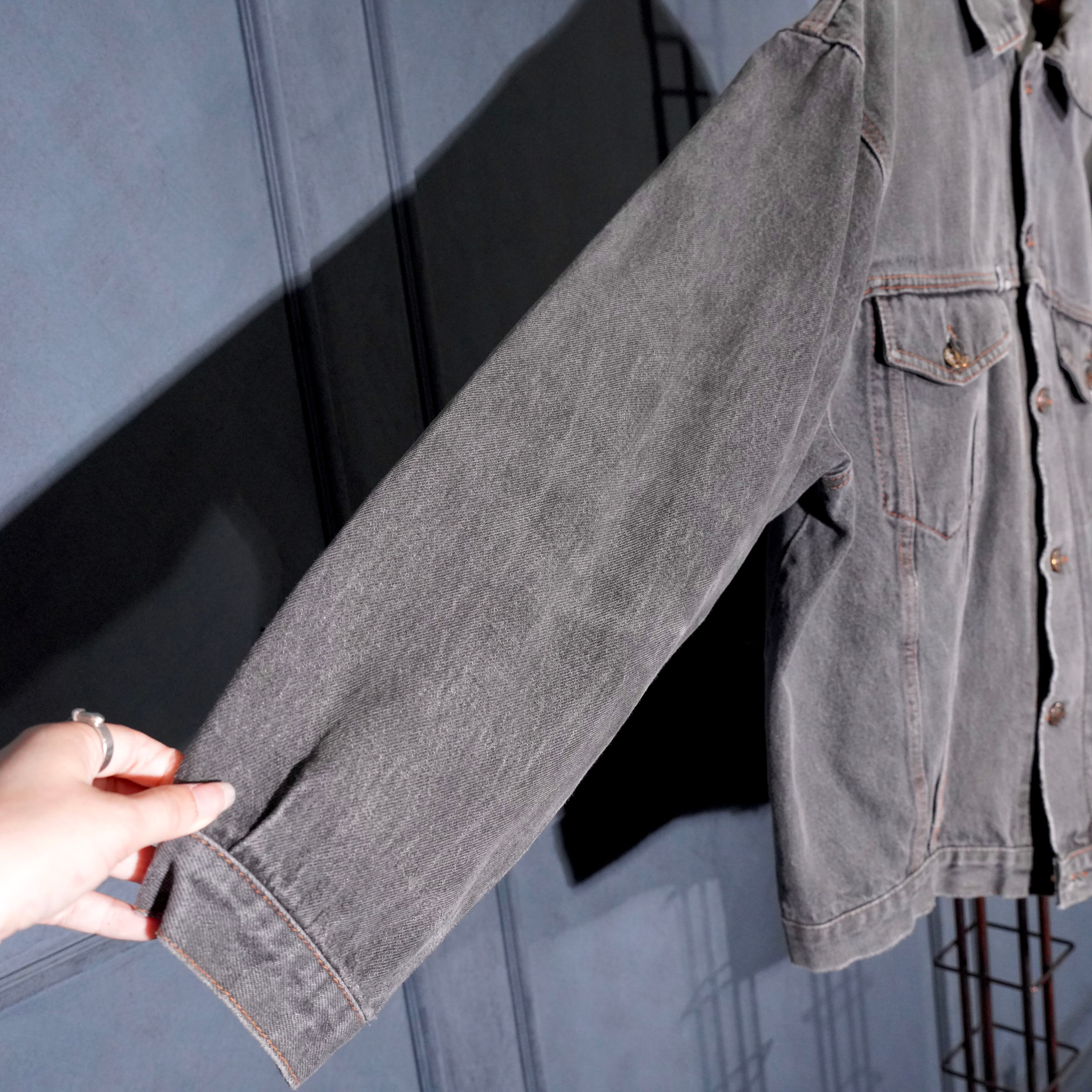 USA VINTAGE ROCKY BLACK COLOR DENIM TRACKER JACKET/アメリカ古着
