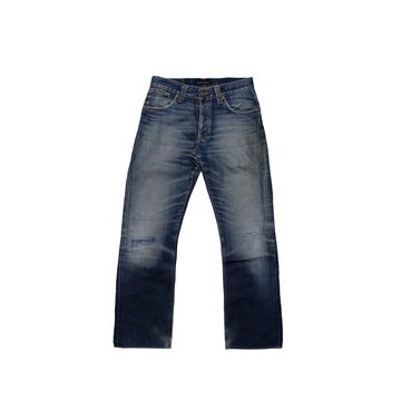 lanvin sport】used clothing fake leather flare pants silver gray