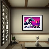 The Great Wave Urban｜和モダン浮世絵ポスター｜都会の海を描くインパクトあるインテリアアートA4ポスター