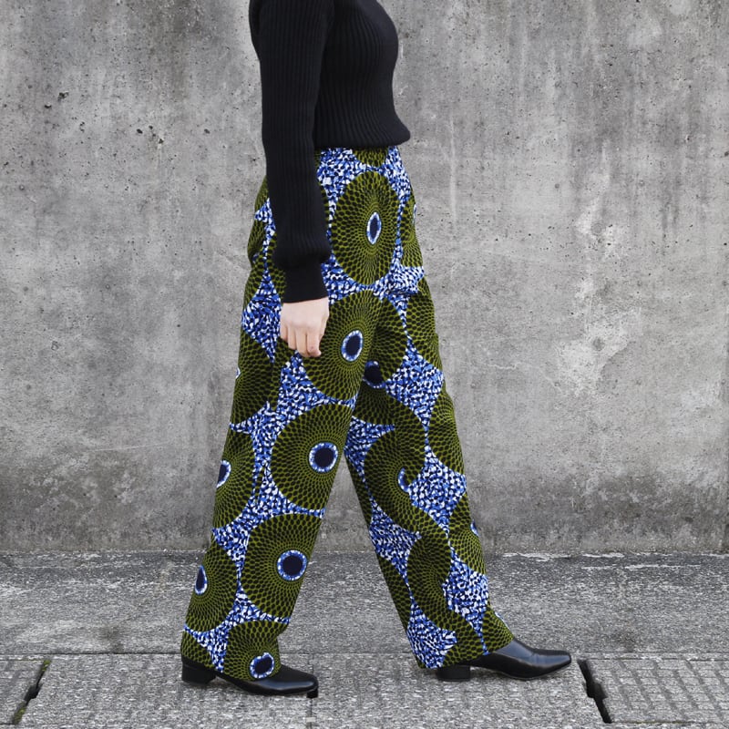 アフリカンプリントのイージーパンツ（ ストレートシルエット