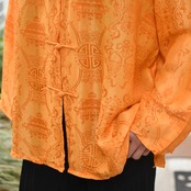 silk×rayon pattern china shirt