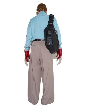 ssstein "SHIRRING HANDLE LEATHER SHOULDER BAG"